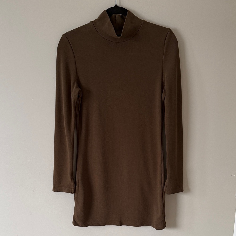 30. | Oak + Fort | Mock Neck Bodycon Dress Olive Green